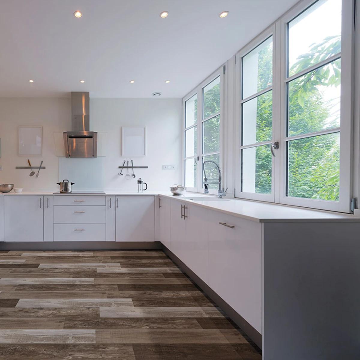 Cyrus Weathered Brina Luxury Vinyl Planks SPC Rigid-Core Plank installed in a room setting