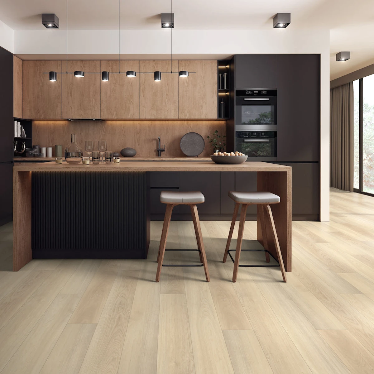 Prime XL 7 in Flanders Oak SPC Rigid-Core Plank installed in a room setting