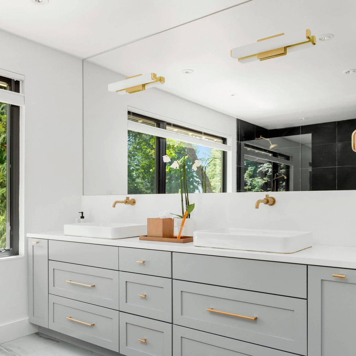 Tile in Carrara Camel Ceramic Tile installed in a room setting